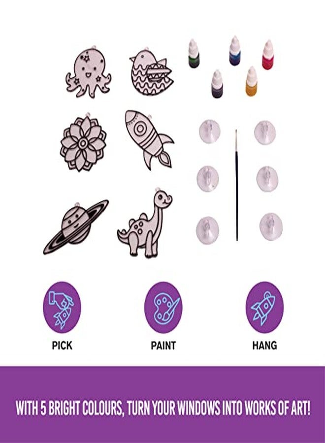 Funskool Handycrafts Sun Catchers, Suncatchers of 6 Attractive Designs, Toys for Kids, Art and Craft Kit, DIY Kit for Kids, Ages 6 Years and Above, Multicolour - Image 3